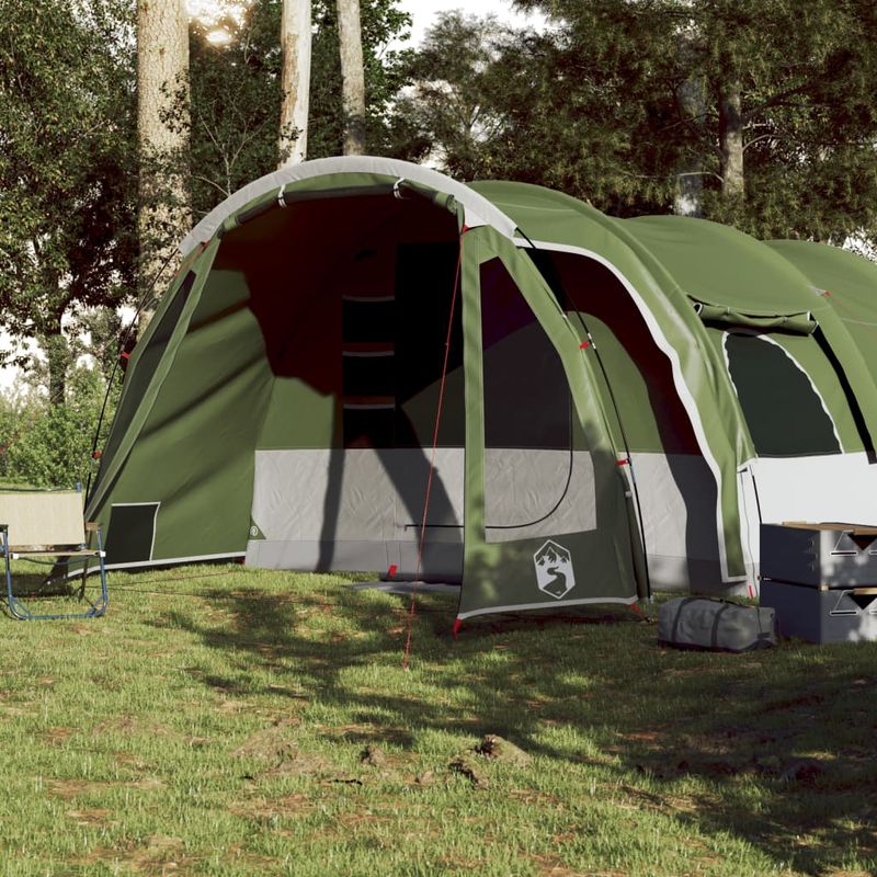 Sport si Outdoor/Camping/Corturi camping - Cort de familie tunel pentru 8 persoane, verde, impermeabil - Infinity.ro