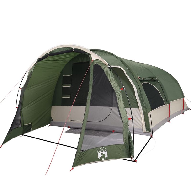 Sport si Outdoor/Camping/Corturi camping - Cort de familie tunel pentru 8 persoane, verde, impermeabil - Infinity.ro