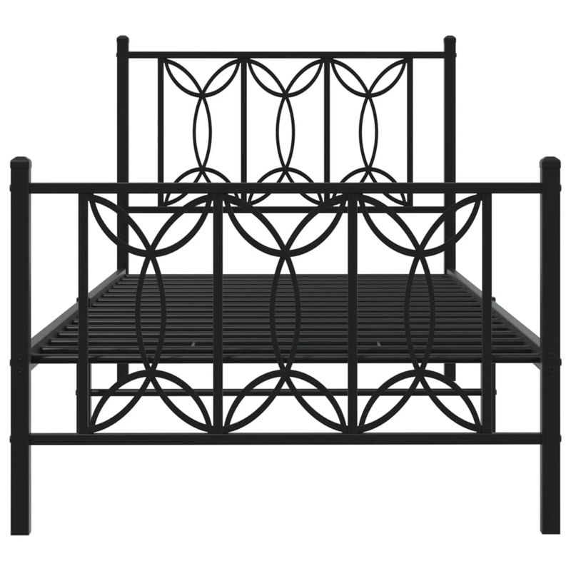 Casa si Gradina - Mobilier - Paturi si accesorii - Paturi - Cadru pat metalic cu tablii de cap/picioare, negru, 90x200 cm - Infinity.ro