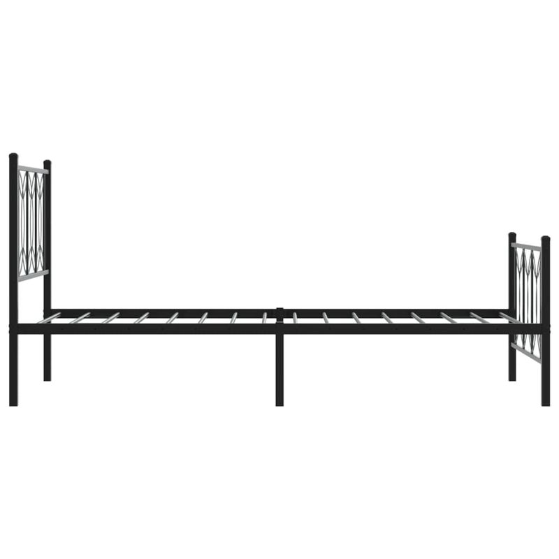 Casa si Gradina - Mobilier - Paturi si accesorii - Paturi - Cadru pat metalic cu tablii de cap/picioare, negru, 90x200 cm - Infinity.ro