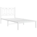 Casa si Gradina - Mobilier - Paturi si accesorii - Paturi - Cadru pat metalic cu tablie, alb, 90x200 cm - Infinity.ro