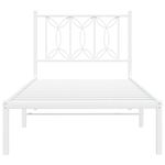 Casa si Gradina - Mobilier - Paturi si accesorii - Paturi - Cadru pat metalic cu tablie, alb, 90x200 cm - Infinity.ro