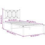 Casa si Gradina - Mobilier - Paturi si accesorii - Paturi - Cadru pat metalic cu tablie, alb, 90x200 cm - Infinity.ro