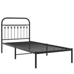 Casa si Gradina - Mobilier - Paturi si accesorii - Paturi - Cadru pat metalic cu tablie, negru, 90x200 cm - Infinity.ro