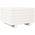 Casa si Gradina - Gradinarit si plante - Plante si ghivece - Ghivece si suporturi - Jardiniera de gradina, alb, 40x40x26,5 cm, lemn masiv de pin - Infinity.ro