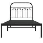 Casa si Gradina - Mobilier - Paturi si accesorii - Paturi - Cadru pat metalic cu tablie, negru, 90x200 cm - Infinity.ro