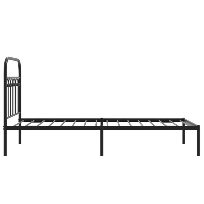 Casa si Gradina - Mobilier - Paturi si accesorii - Paturi - Cadru pat metalic cu tablie, negru, 90x200 cm - Infinity.ro