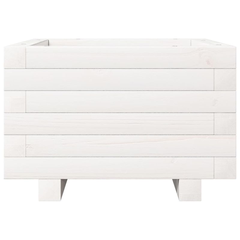 Casa si Gradina - Gradinarit si plante - Plante si ghivece - Ghivece si suporturi - Jardiniera de gradina, alb, 40x40x26,5 cm, lemn masiv de pin - Infinity.ro