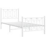 Casa si Gradina - Mobilier - Paturi si accesorii - Paturi - Cadru de pat metalic cu tablie de cap/picioare, alb, 90x190 cm - Infinity.ro