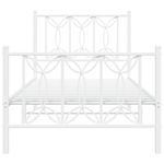 Casa si Gradina - Mobilier - Paturi si accesorii - Paturi - Cadru de pat metalic cu tablie de cap/picioare, alb, 90x190 cm - Infinity.ro