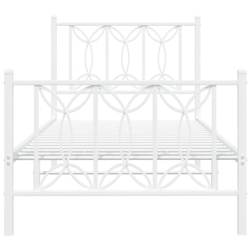 Casa si Gradina - Mobilier - Paturi si accesorii - Paturi - Cadru de pat metalic cu tablie de cap/picioare, alb, 90x190 cm - Infinity.ro