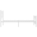 Casa si Gradina - Mobilier - Paturi si accesorii - Paturi - Cadru de pat metalic cu tablie de cap/picioare, alb, 90x190 cm - Infinity.ro