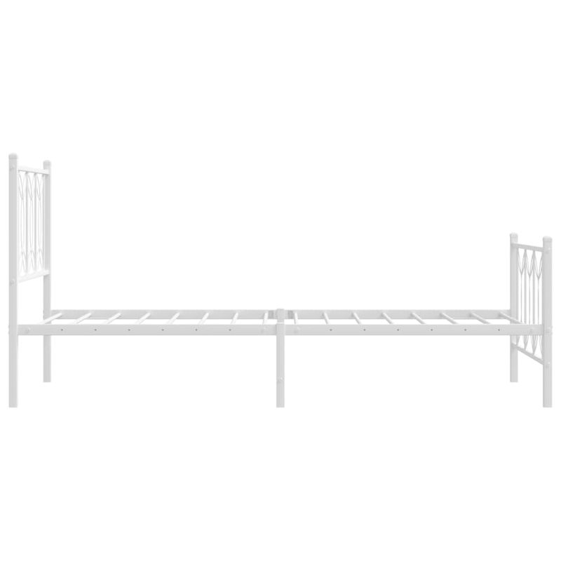 Casa si Gradina - Mobilier - Paturi si accesorii - Paturi - Cadru de pat metalic cu tablie de cap/picioare, alb, 90x190 cm - Infinity.ro