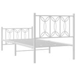 Casa si Gradina - Mobilier - Paturi si accesorii - Paturi - Cadru de pat metalic cu tablie de cap/picioare, alb, 90x190 cm - Infinity.ro
