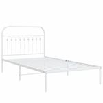 Casa si Gradina - Mobilier - Paturi si accesorii - Paturi - Cadru de pat metalic cu tablie, alb, 100x190 cm - Infinity.ro