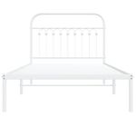 Casa si Gradina - Mobilier - Paturi si accesorii - Paturi - Cadru de pat metalic cu tablie, alb, 100x190 cm - Infinity.ro