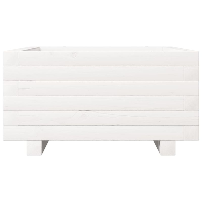 Casa si Gradina - Gradinarit si plante - Plante si ghivece - Ghivece si suporturi - Jardiniera de gradina, alb, 50x50x26,5 cm, lemn masiv de pin - Infinity.ro