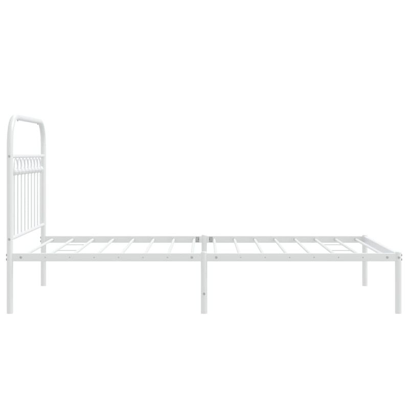 Casa si Gradina - Mobilier - Paturi si accesorii - Paturi - Cadru de pat metalic cu tablie, alb, 100x190 cm - Infinity.ro