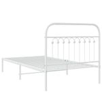 Casa si Gradina - Mobilier - Paturi si accesorii - Paturi - Cadru de pat metalic cu tablie, alb, 100x190 cm - Infinity.ro