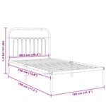 Casa si Gradina - Mobilier - Paturi si accesorii - Paturi - Cadru de pat metalic cu tablie, alb, 100x190 cm - Infinity.ro