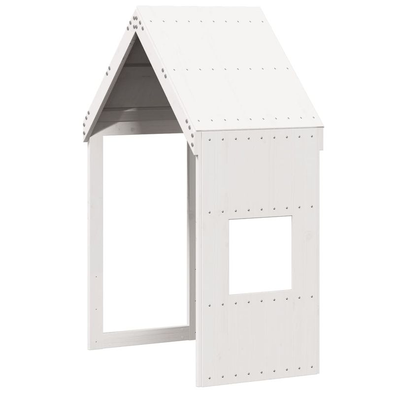 Casa si Gradina - Mobilier - Paturi si accesorii - Paturi - Pat etajat cu scara si acoperis, alb, 90x190 cm, lemn masiv pin - Infinity.ro