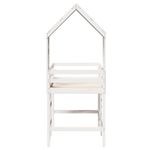 Casa si Gradina - Mobilier - Paturi si accesorii - Paturi - Pat etajat cu scara si acoperis, alb, 90x190 cm, lemn masiv pin - Infinity.ro