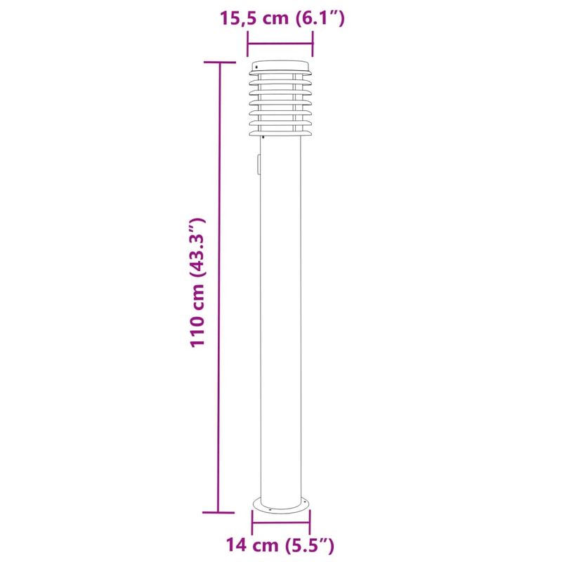 Casa si Gradina - Corpuri si surse de iluminat - Iluminat exterior - Felinare - Lampa exterioara de podea cu priza, negru, 110 cm, otel inox - Infinity.ro