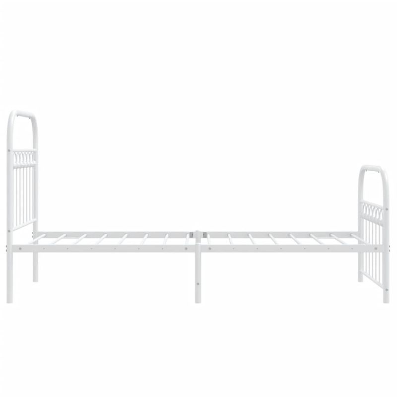 Casa si Gradina - Mobilier - Paturi si accesorii - Paturi - Cadru de pat metalic cu tablie de cap/picioare, alb, 75x190 cm - Infinity.ro