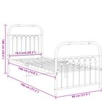 Casa si Gradina - Mobilier - Paturi si accesorii - Paturi - Cadru de pat metalic cu tablie de cap/picioare, alb, 75x190 cm - Infinity.ro