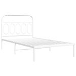Casa si Gradina - Mobilier - Paturi si accesorii - Paturi - Cadru de pat metalic cu tablie, alb, 100x190 cm - Infinity.ro