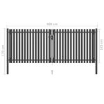 Casa si Gradina - Constructii - Usi interior, exterior si garaj - Usi garaj - Poarta de gard gradina, antracit, 4 x 1,7 m, otel - Infinity.ro