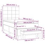 Casa si Gradina - Mobilier - Paturi si accesorii - Paturi - Pat box spring cu saltea, crem, 100x200 cm, textil - Infinity.ro