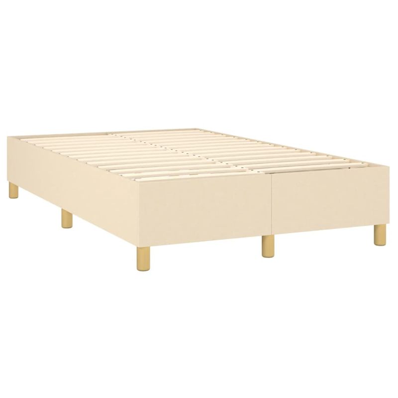 Casa si Gradina - Mobilier - Paturi si accesorii - Paturi - Pat box spring cu saltea, crem, 120x200 cm, textil - Infinity.ro