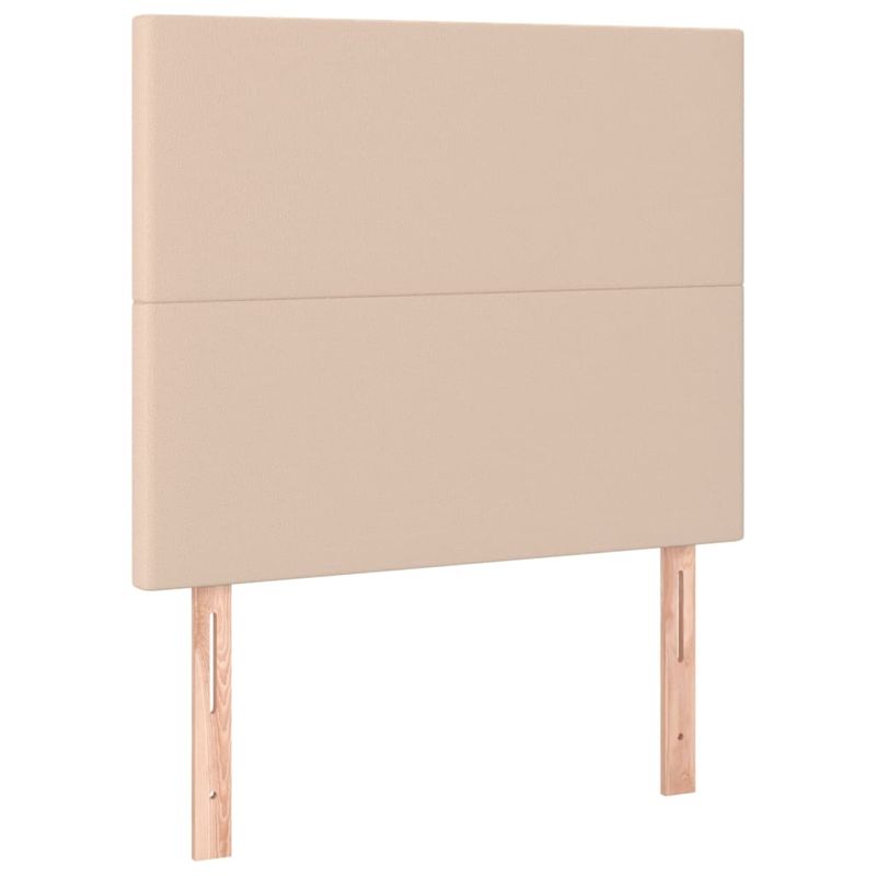 Casa si Gradina - Mobilier - Paturi si accesorii - Paturi - Pat box spring cu saltea, cappuccino, 90x200 cm piele ecologica - Infinity.ro