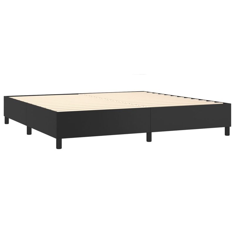 Casa si Gradina - Mobilier - Paturi si accesorii - Paturi - Pat box spring cu saltea, negru, 200x200 cm, piele ecologica - Infinity.ro