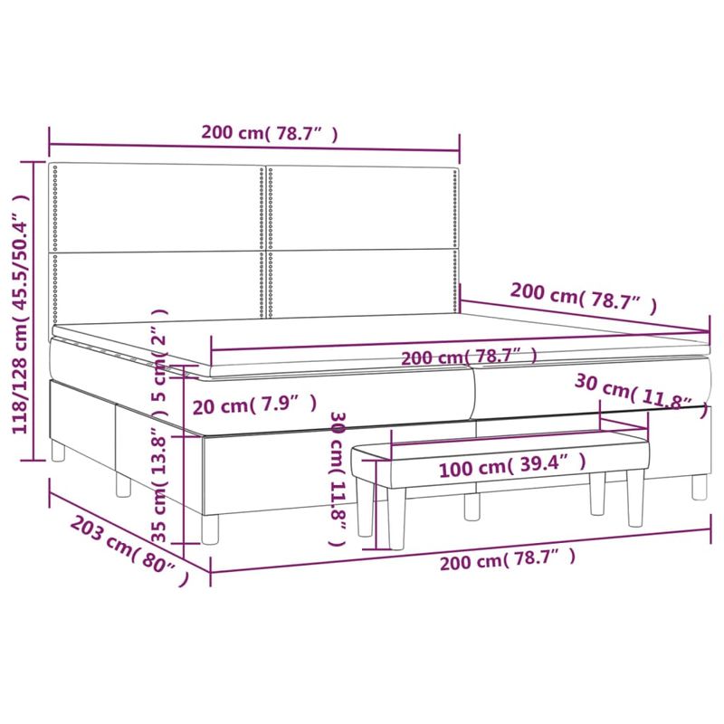 Casa si Gradina - Mobilier - Paturi si accesorii - Paturi - Pat box spring cu saltea, negru, 200x200 cm, piele ecologica - Infinity.ro