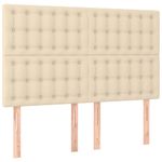 Casa si Gradina - Mobilier - Paturi si accesorii - Paturi - Pat box spring cu saltea, crem, 140x200 cm, textil - Infinity.ro