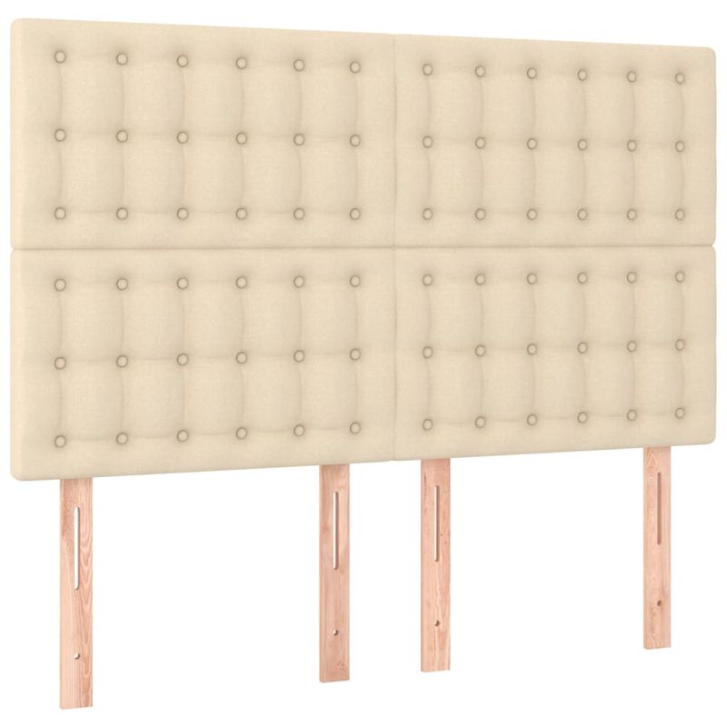 Casa si Gradina - Mobilier - Paturi si accesorii - Paturi - Pat box spring cu saltea, crem, 140x200 cm, textil - Infinity.ro