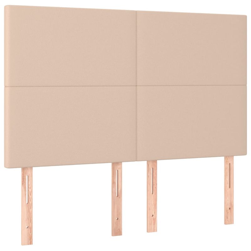 Casa si Gradina - Mobilier - Paturi si accesorii - Paturi - Pat box spring cu saltea, cappuccino, 140x190cm piele ecologica - Infinity.ro