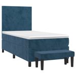 Casa si Gradina - Mobilier - Paturi si accesorii - Paturi - Pat box spring cu saltea, albastru inchis, 100x200 cm, catifea - Infinity.ro