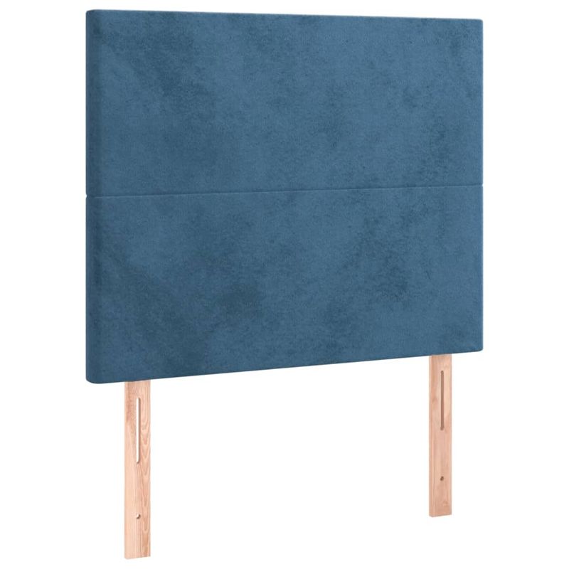Casa si Gradina - Mobilier - Paturi si accesorii - Paturi - Pat box spring cu saltea, albastru inchis, 100x200 cm, catifea - Infinity.ro