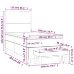 Casa si Gradina - Mobilier - Paturi si accesorii - Paturi - Pat box spring cu saltea, albastru inchis, 100x200 cm, catifea - Infinity.ro