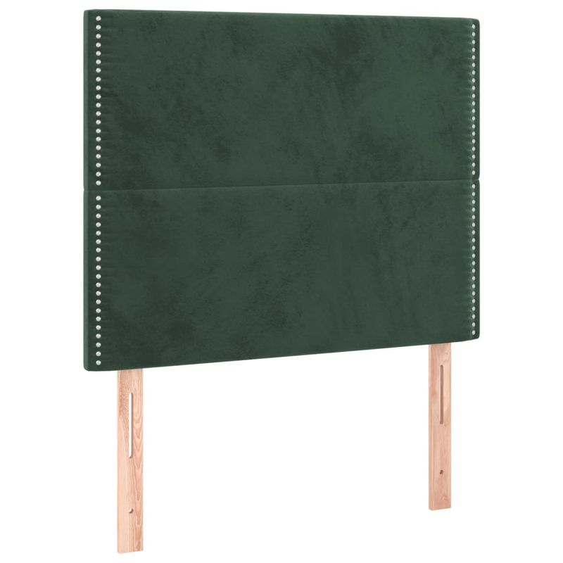 Casa si Gradina - Mobilier - Paturi si accesorii - Paturi - Pat box spring cu saltea, verde inchis, 100x200 cm, catifea - Infinity.ro