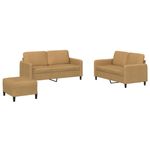 Casa si Gradina - Mobilier - Seturi de mobilier - Seturi living - Set de canapele, 3 piese, maro, catifea - Infinity.ro
