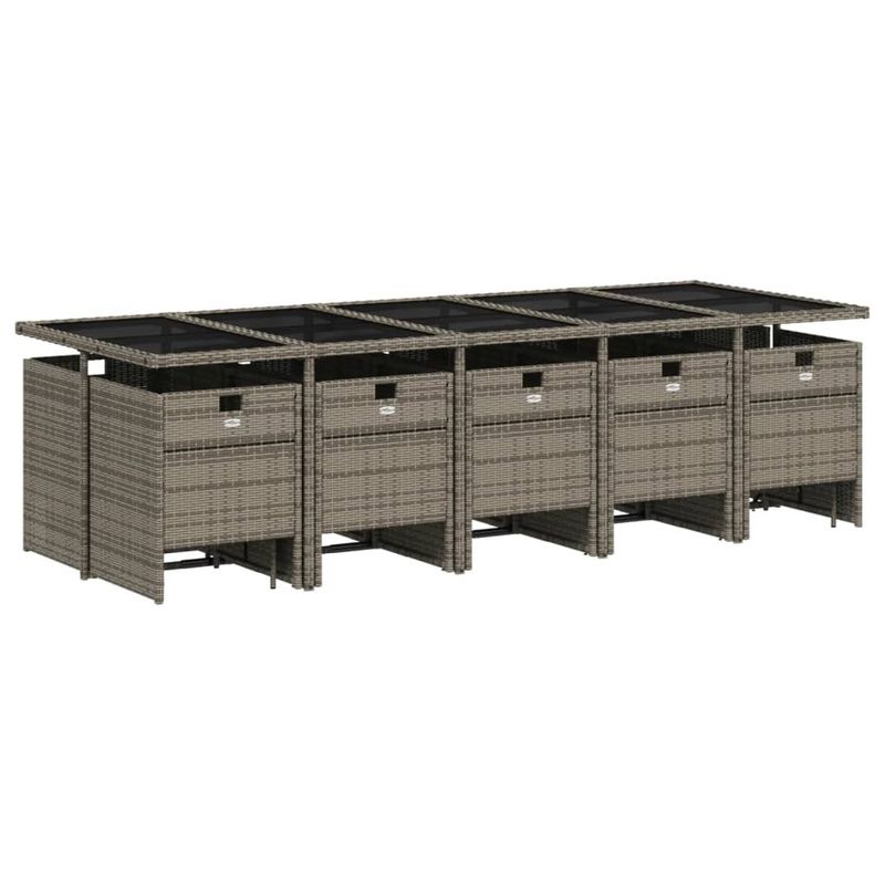 Casa si Gradina - Gradina si terasa - Mobilier exterior - Seturi mobila gradina - Set mobilier de gradina cu perne, 15 piese, gri, poliratan - Infinity.ro