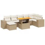 Casa si Gradina - Gradina si terasa - Mobilier exterior - Seturi mobila gradina - Set canapele de gradina, 8 piese, cu perne, bej, poliratan - Infinity.ro