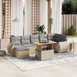 Casa si Gradina - Gradina si terasa - Mobilier exterior - Seturi mobila gradina - Set canapele de gradina, 8 piese, cu perne, bej, poliratan - Infinity.ro
