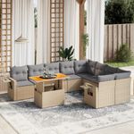 Casa si Gradina - Gradina si terasa - Mobilier exterior - Seturi mobila gradina - Set canapele de gradina cu perne, 10 piese, bej, poliratan - Infinity.ro