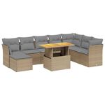 Casa si Gradina - Gradina si terasa - Mobilier exterior - Seturi mobila gradina - Set canapele de gradina, 9 piese, cu perne, bej, poliratan - Infinity.ro