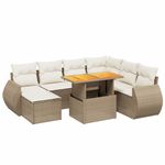 Casa si Gradina - Gradina si terasa - Mobilier exterior - Seturi mobila gradina - Set canapele de gradina, 8 piese, cu perne, bej, poliratan - Infinity.ro